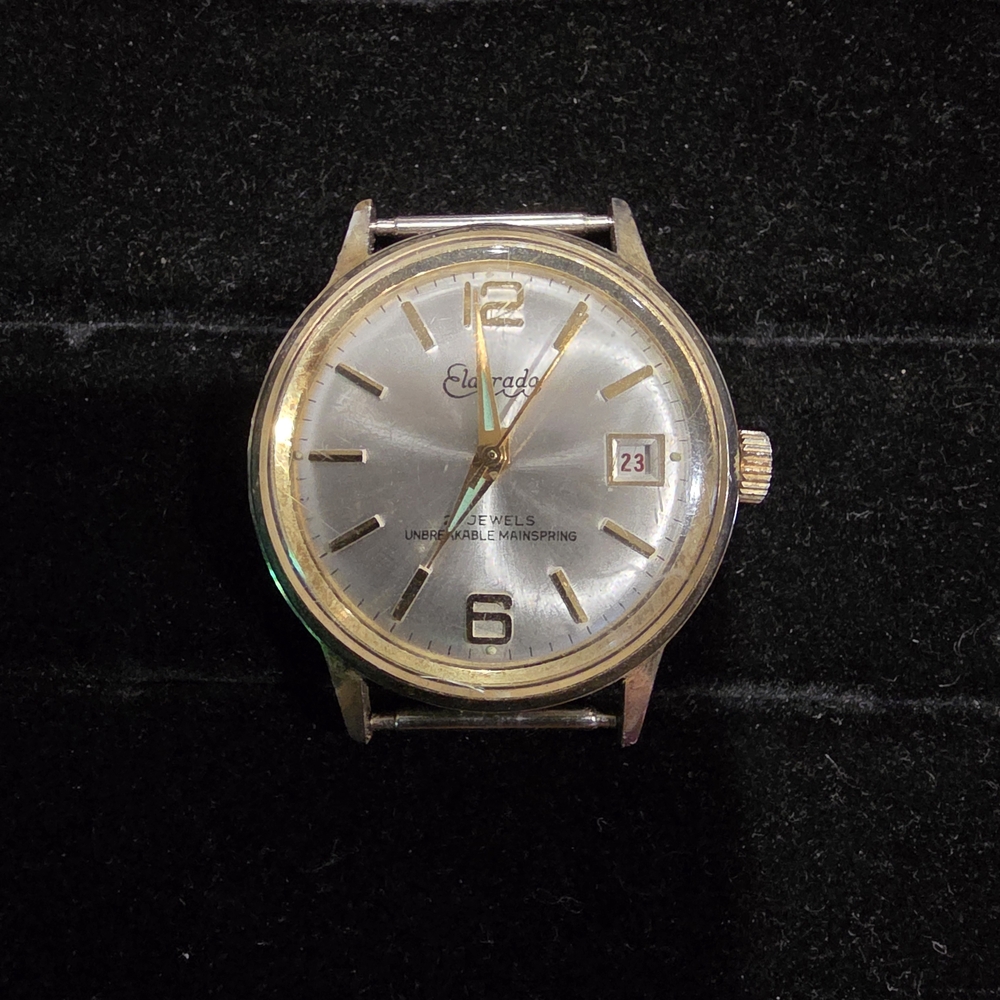 Eldorado Manual Wind 21Jewels Date Watch Unbreakable Mainspring